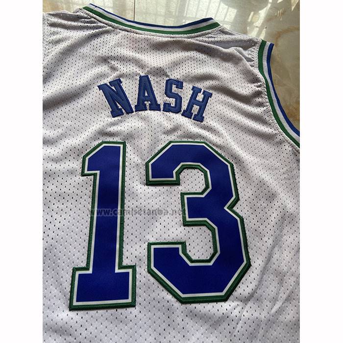 Camiseta Dallas Mavericks Steve Nash NO 13 Mitchell & Ness 1994-95 Blanco